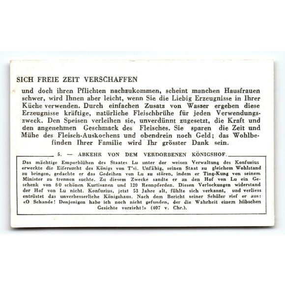 Victorian Liebig Erzeugnisse Trade Card Confucius Scene German Text - Picture 2 of 2